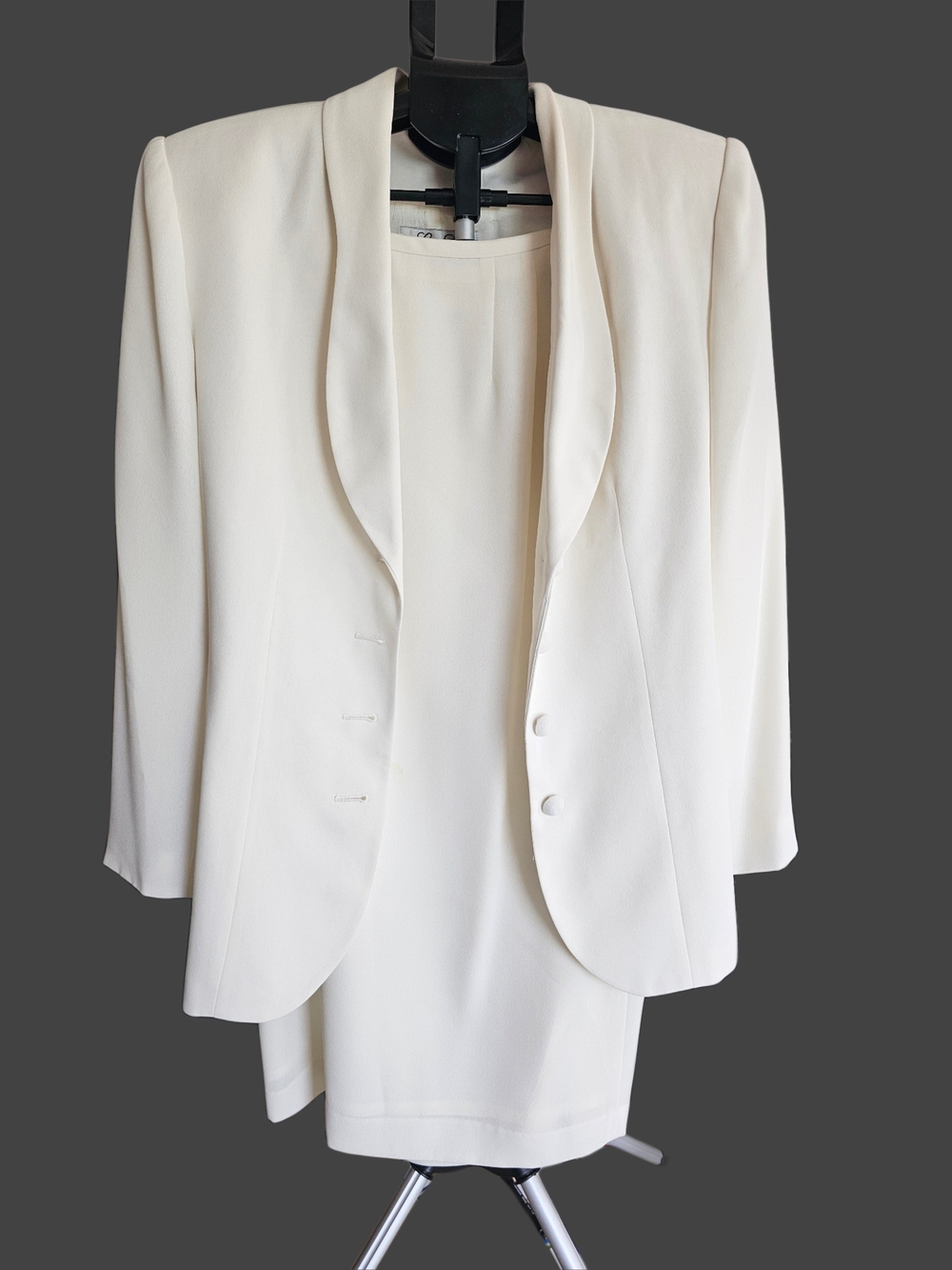 Le Suit Cream Women's Blazer with Matching Skirt